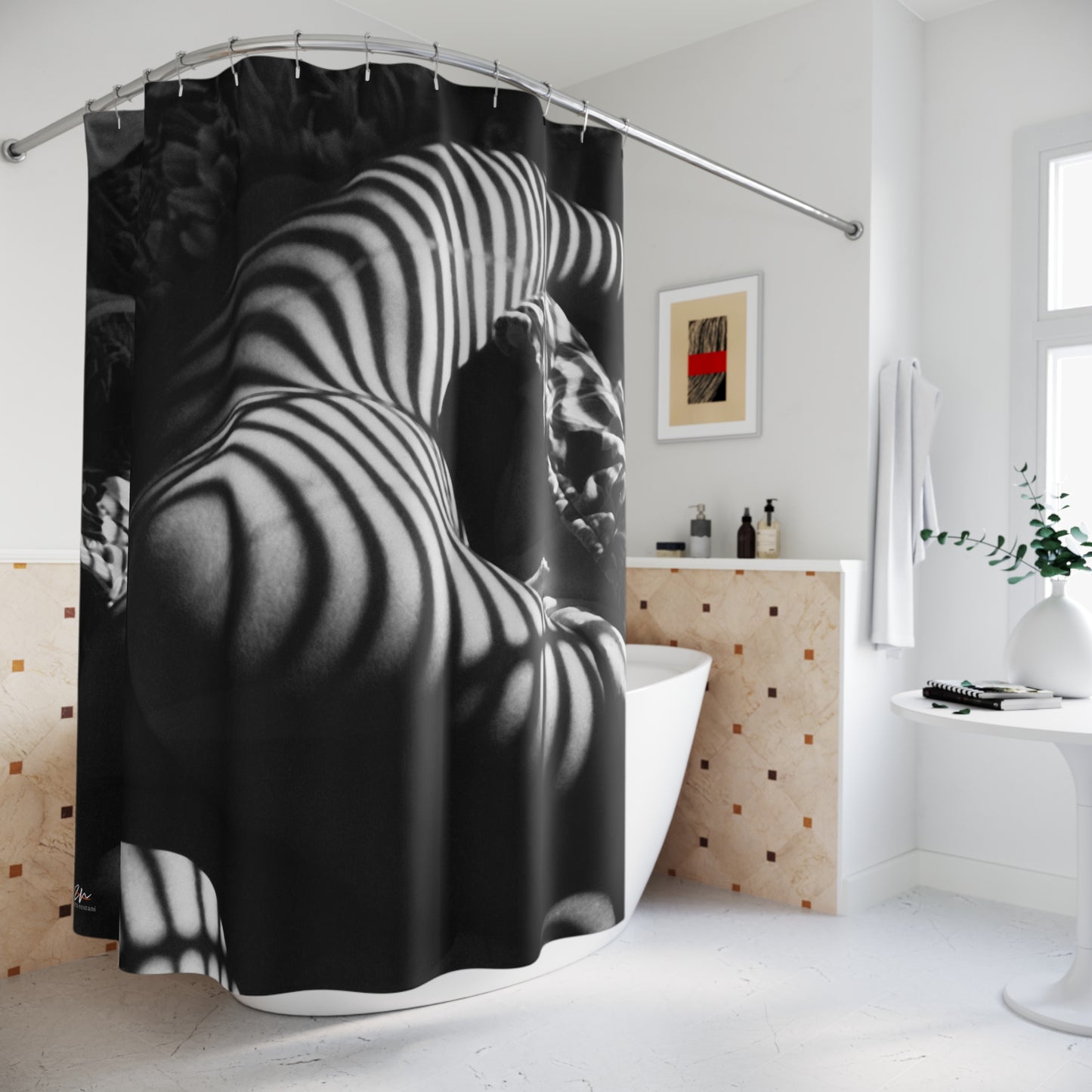 Striped Silhouette Shower Curtains