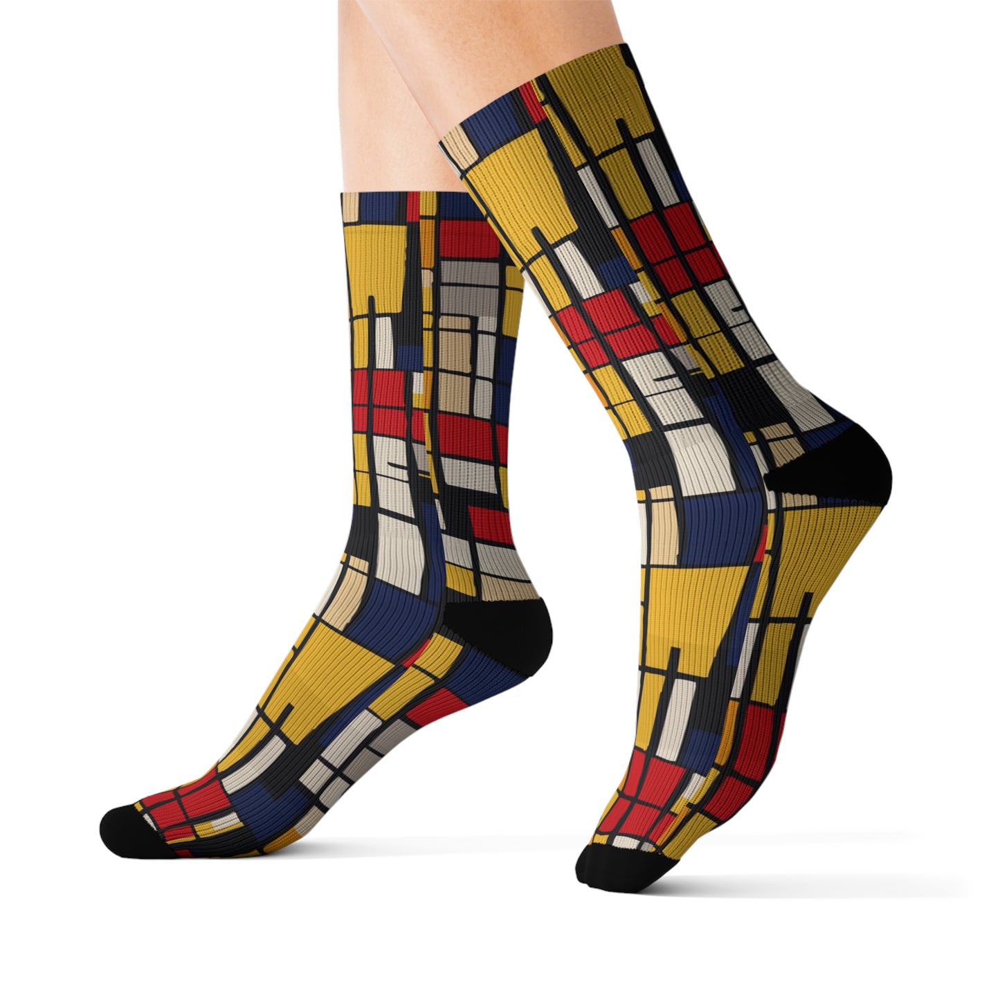 Mondrian-Inspired Sublimation Socks