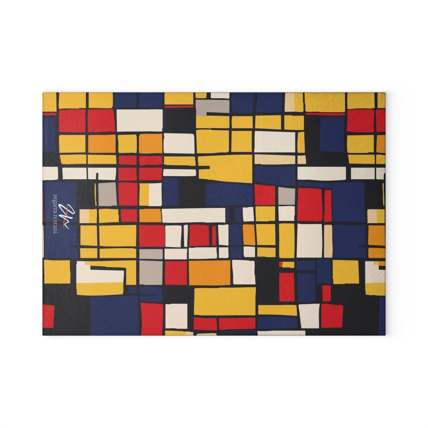 Mondrian-Inspired Glass Cutting Board