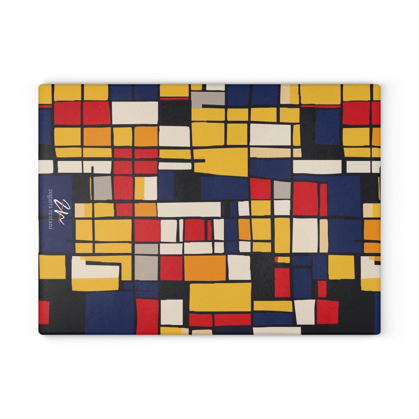 Mondrian-Inspired Glass Cutting Board