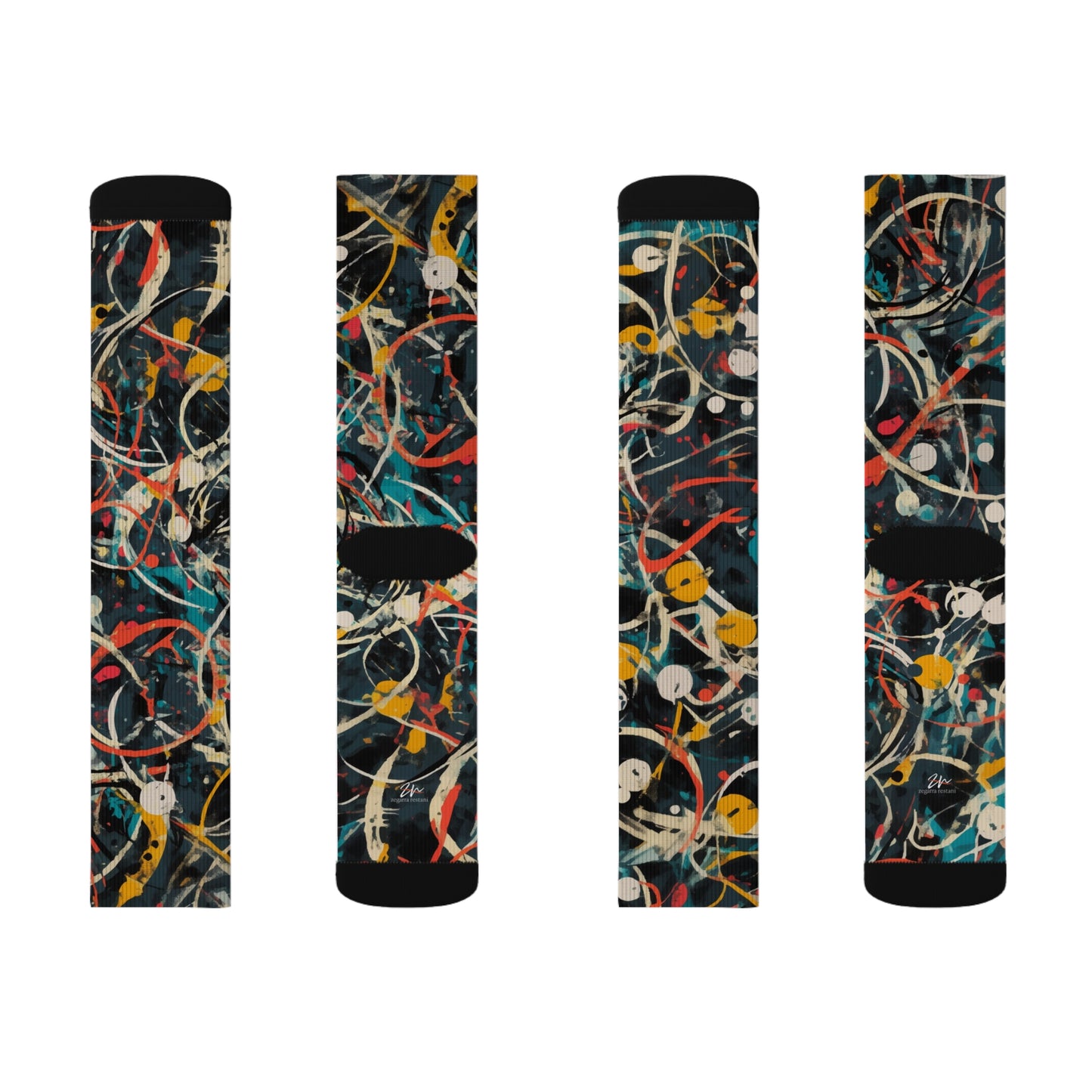 Pollock-Inspired Sublimation Socks