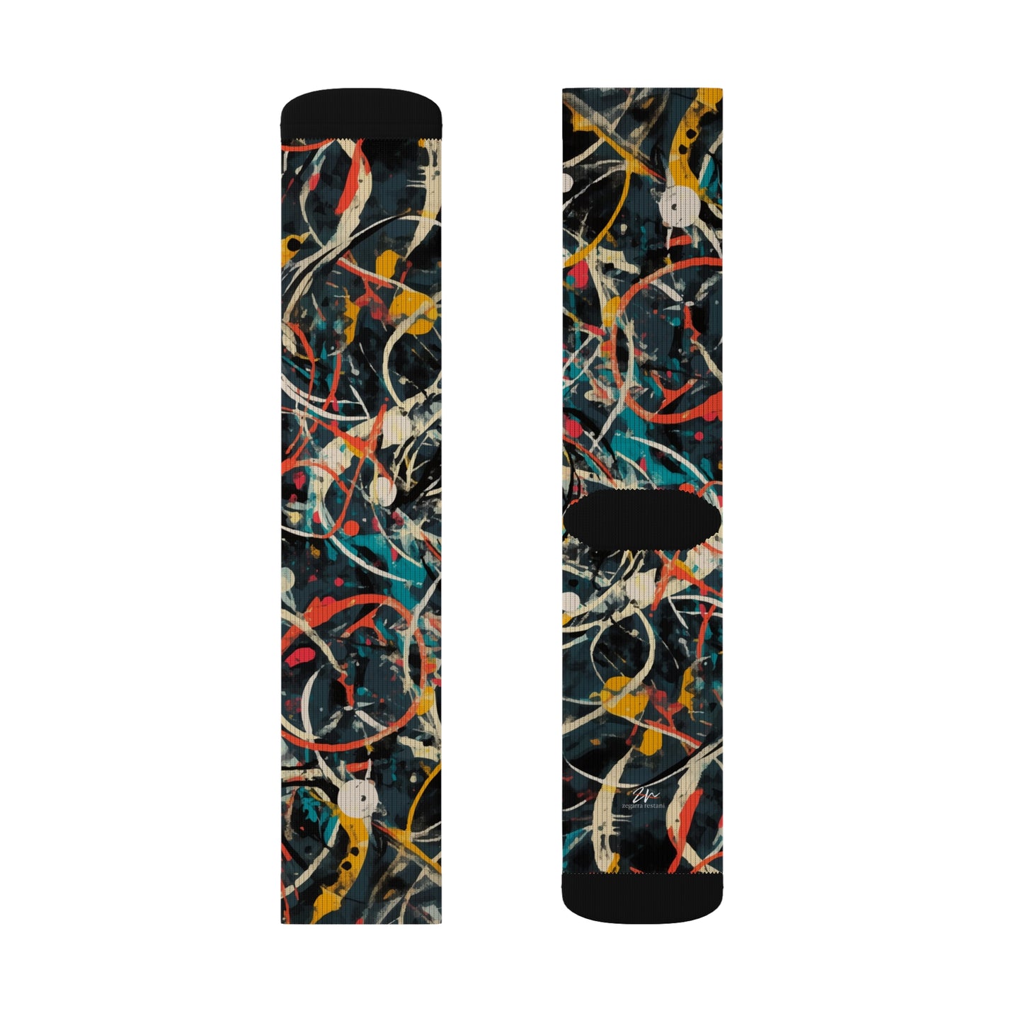Pollock-Inspired Sublimation Socks