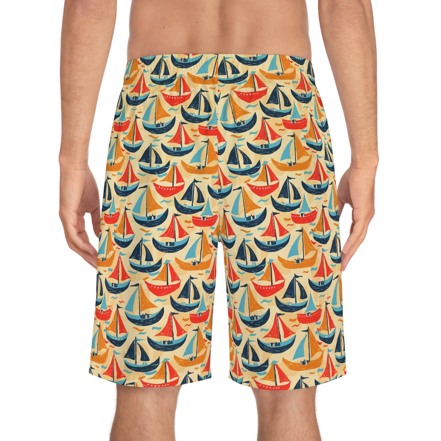 Vintage Ships Board Shorts for Men
