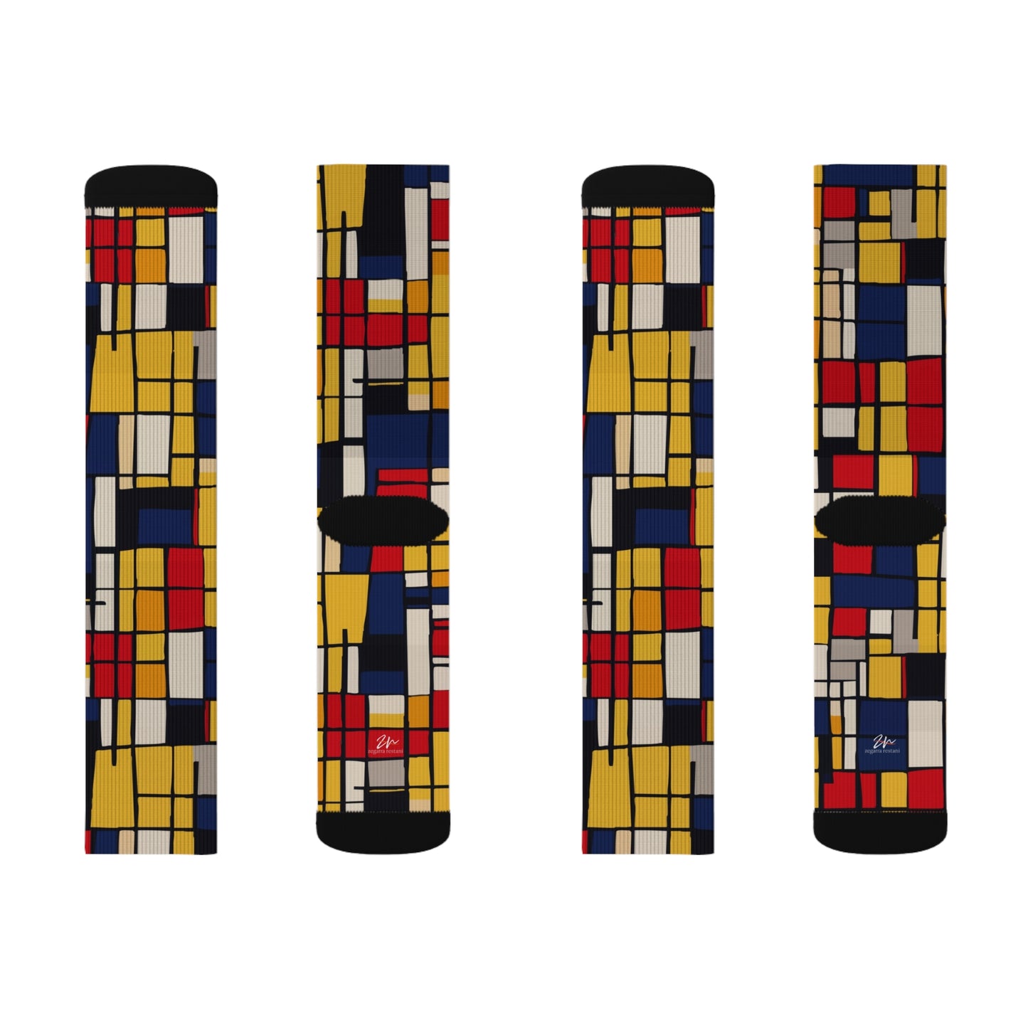 Mondrian-Inspired Sublimation Socks