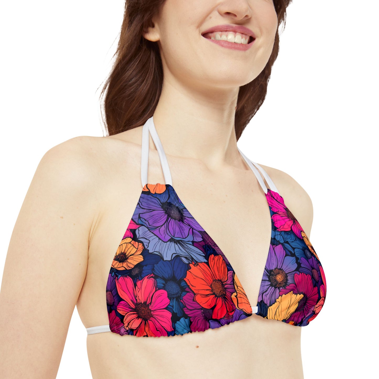 Vivid Blossom Strappy Bikini Set