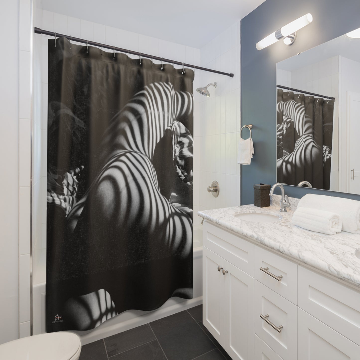 Striped Silhouette Shower Curtains