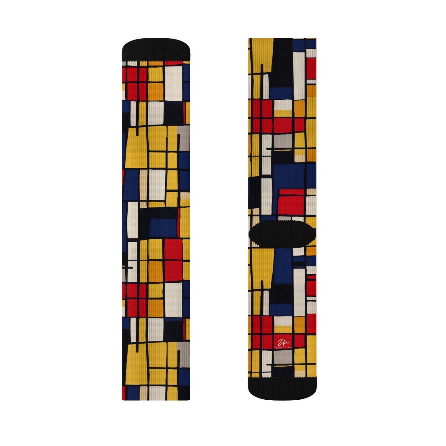 Mondrian-Inspired Sublimation Socks