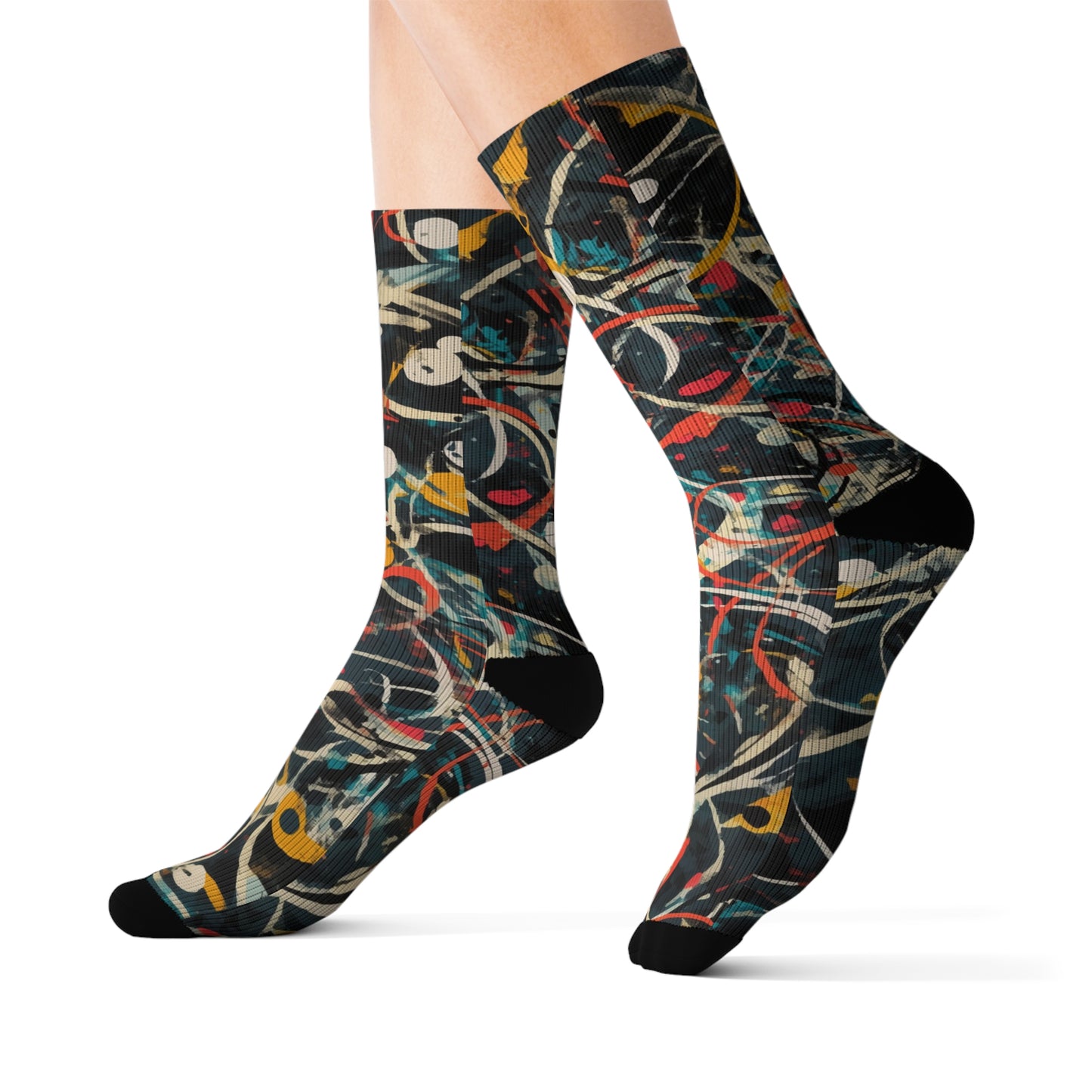 Pollock-Inspired Sublimation Socks