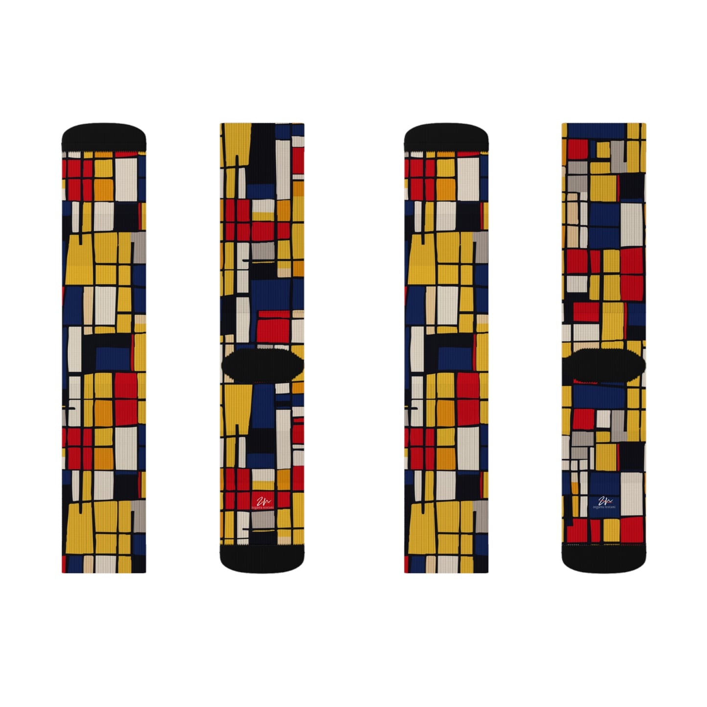 Mondrian-Inspired Sublimation Socks