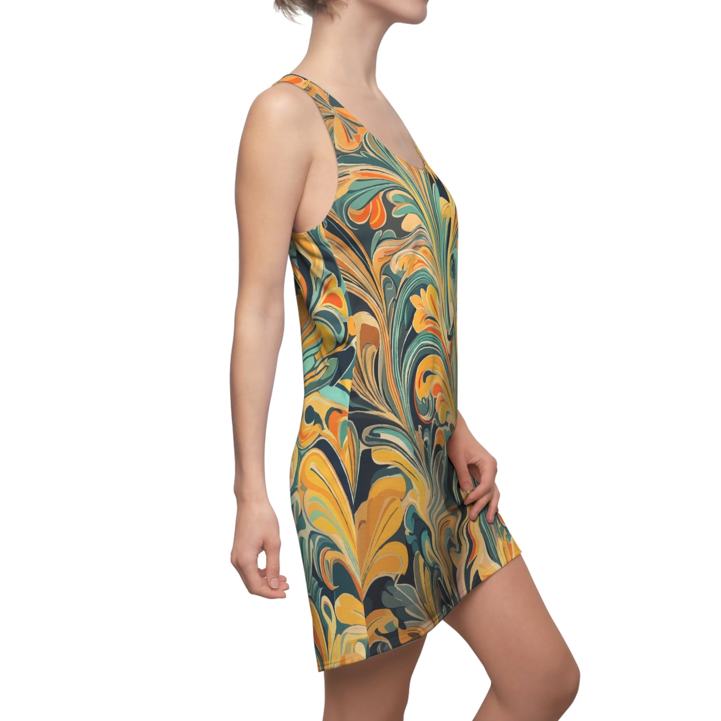 Golden Swirl Racerback Dress