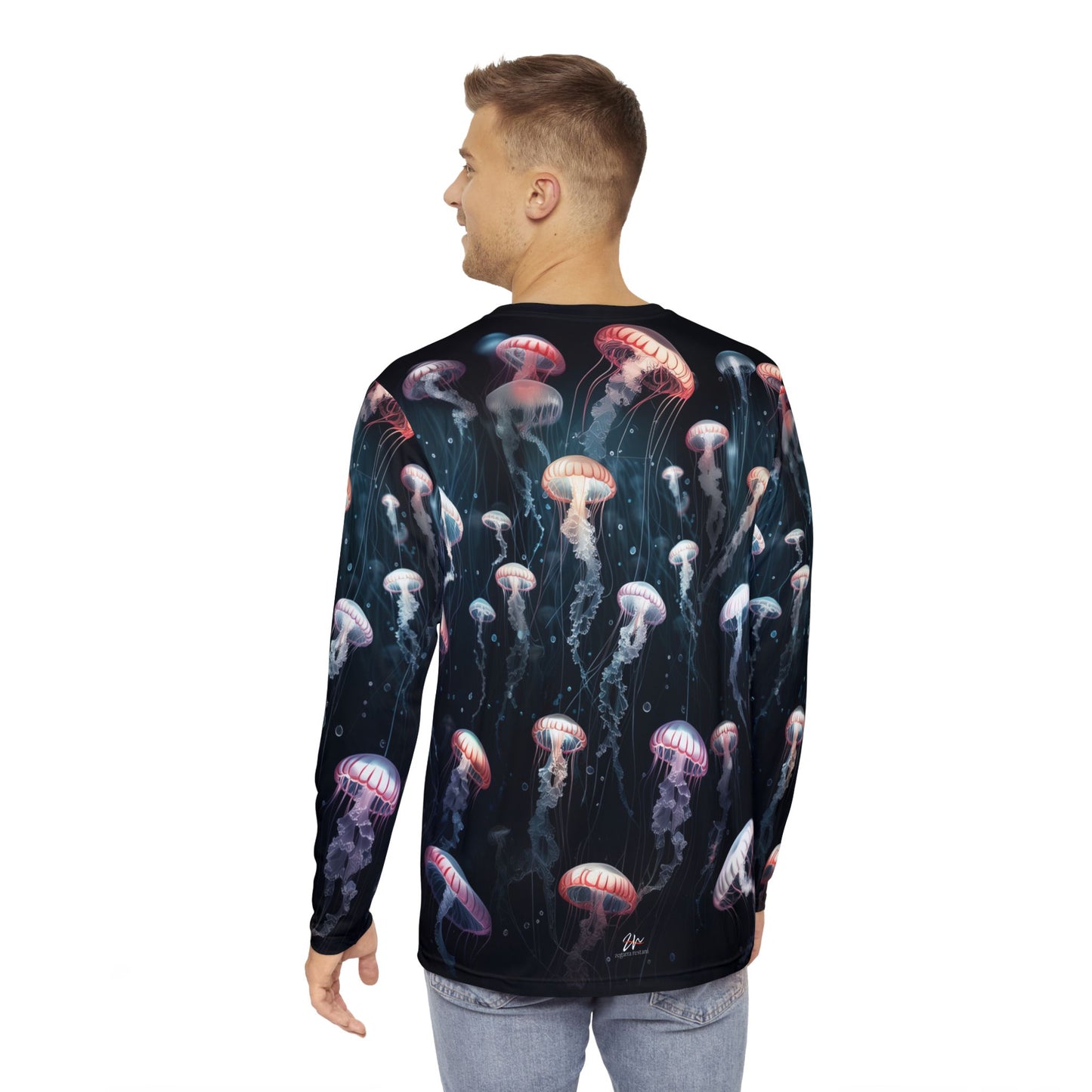 Ocean Glow Jellyfish Long Sleeve Shirt for men