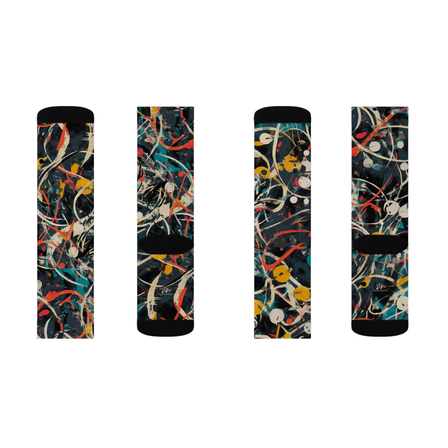 Pollock-Inspired Sublimation Socks