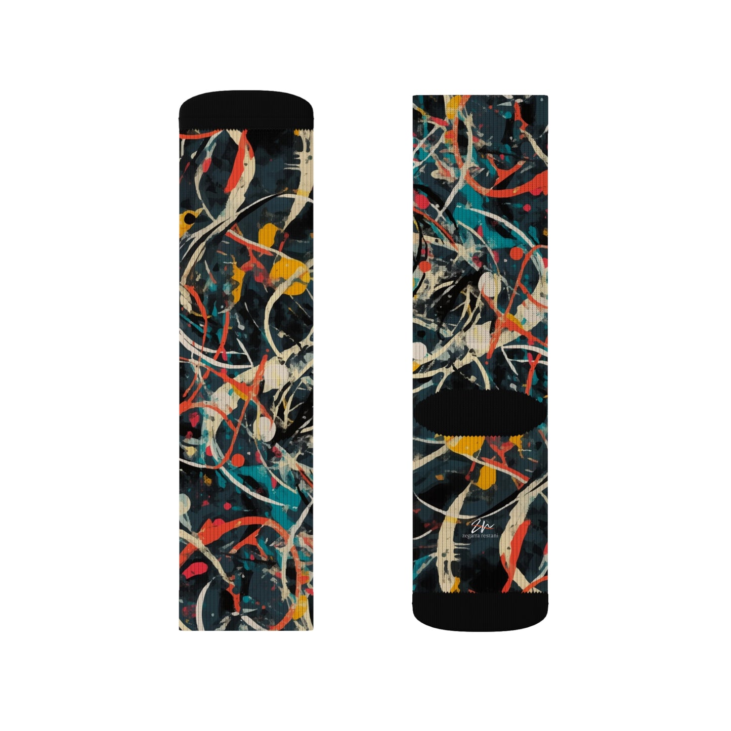 Pollock-Inspired Sublimation Socks