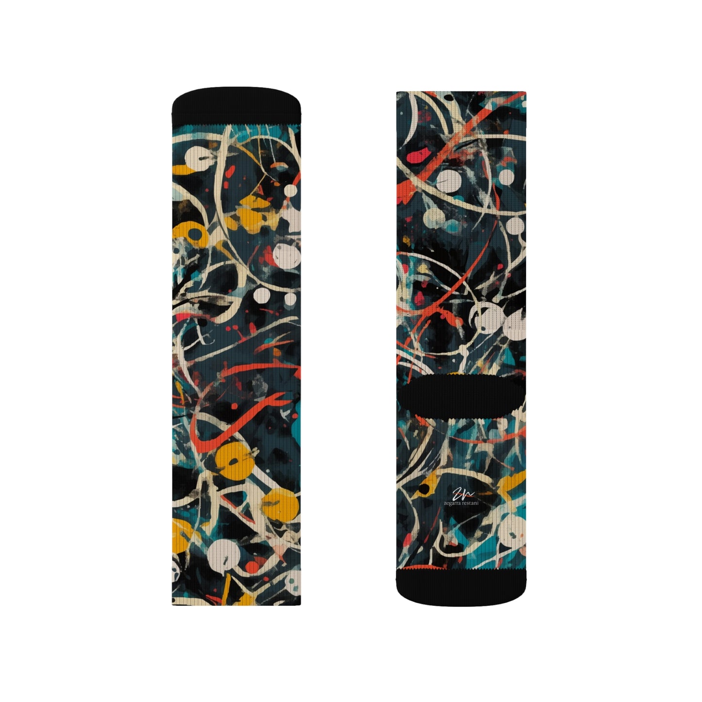 Pollock-Inspired Sublimation Socks