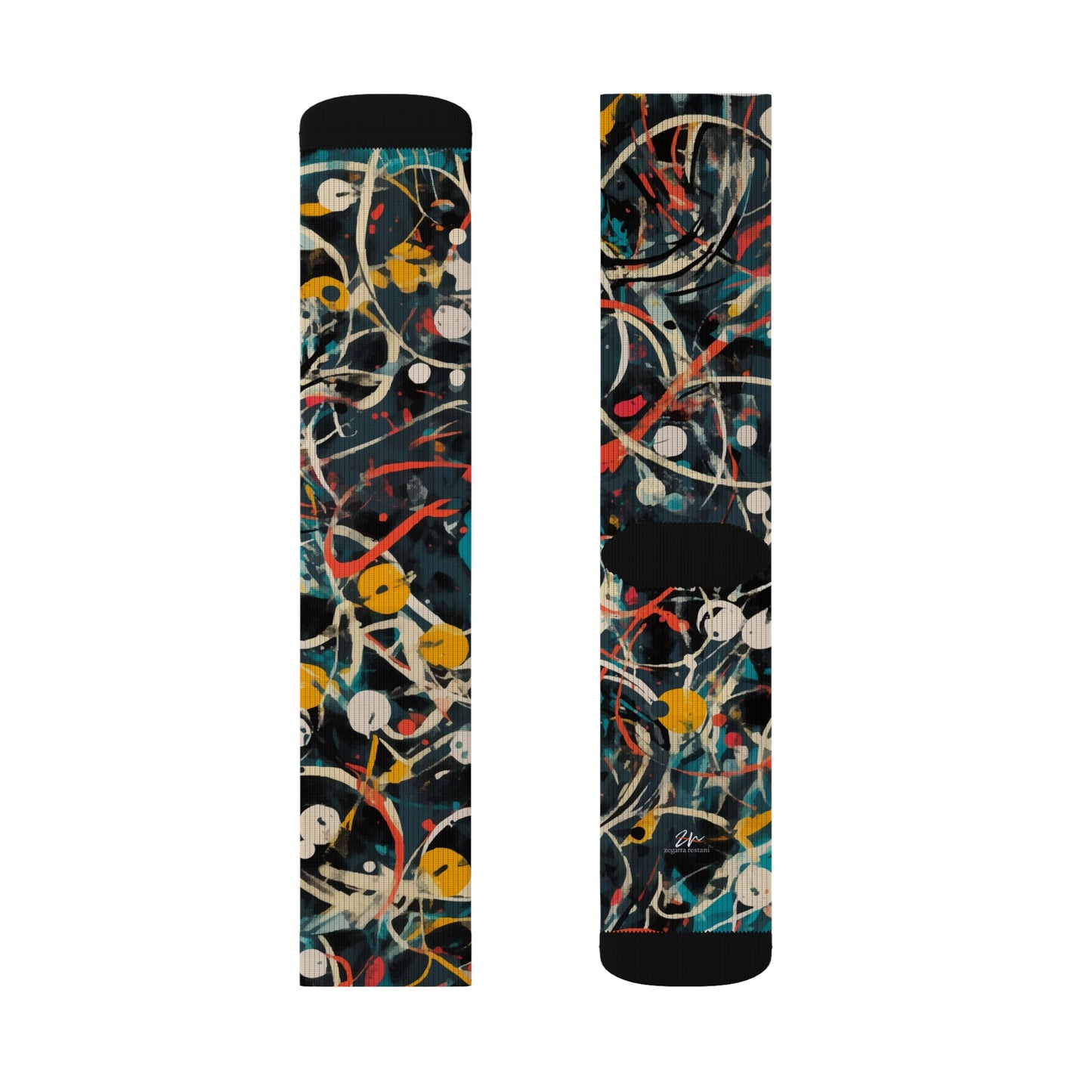 Pollock-Inspired Sublimation Socks