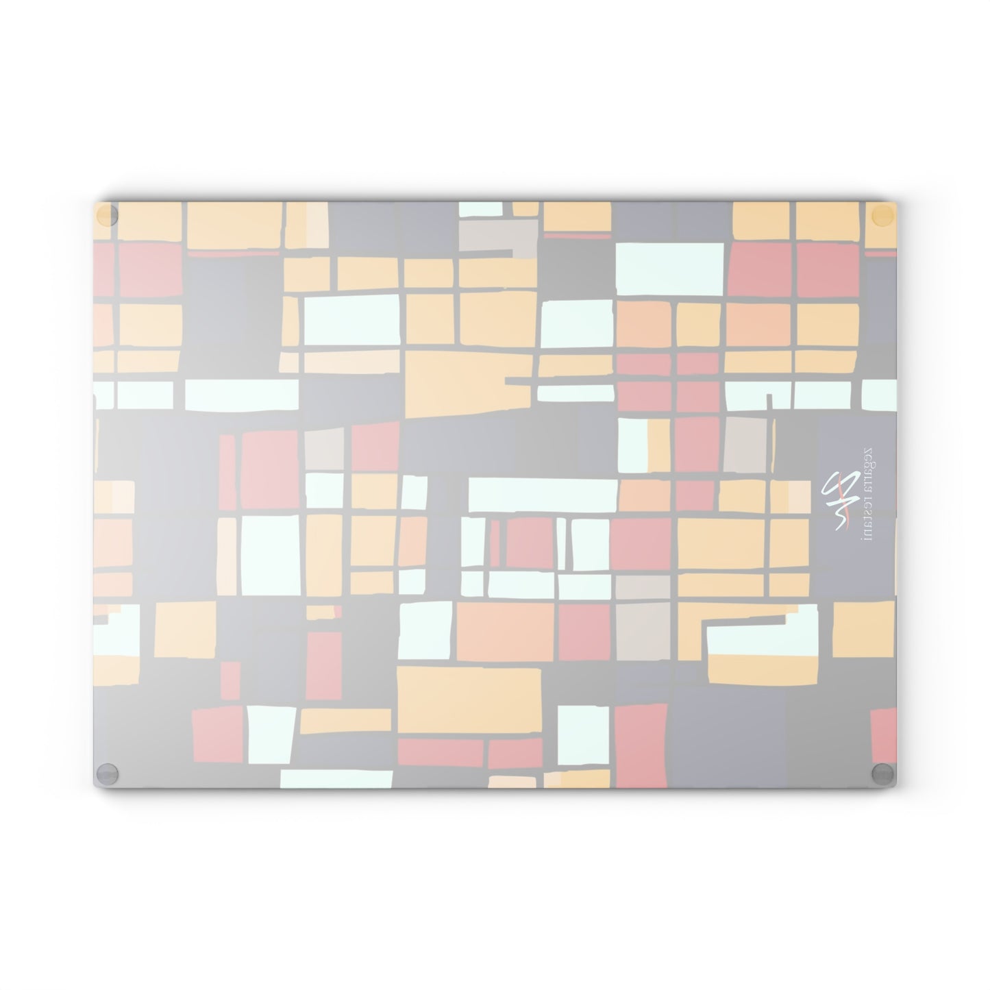 Mondrian-Inspired Glass Cutting Board