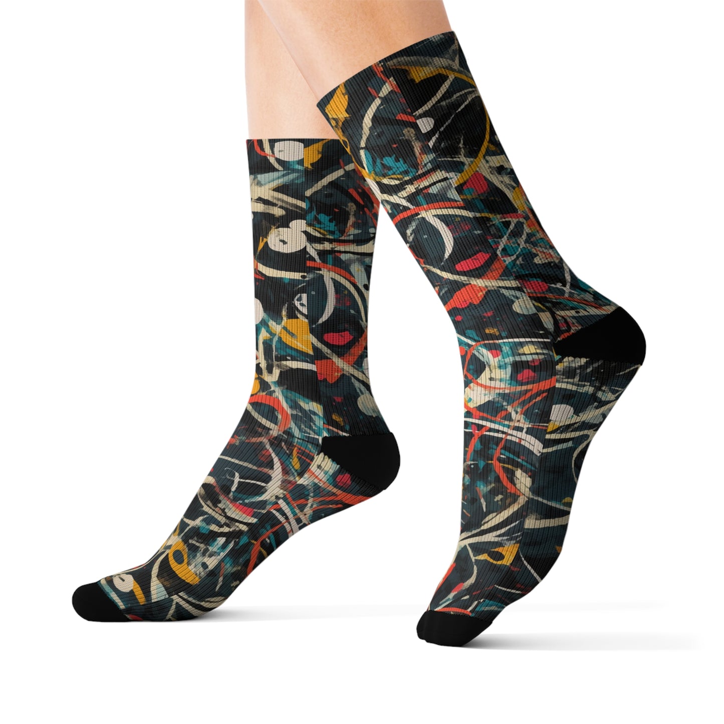 Pollock-Inspired Sublimation Socks