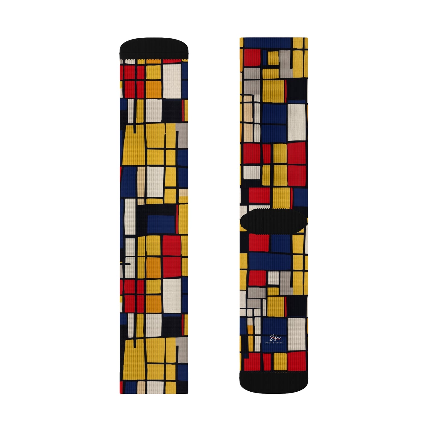 Mondrian-Inspired Sublimation Socks