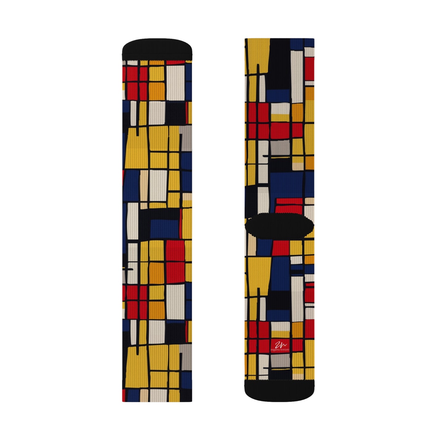 Mondrian-Inspired Sublimation Socks