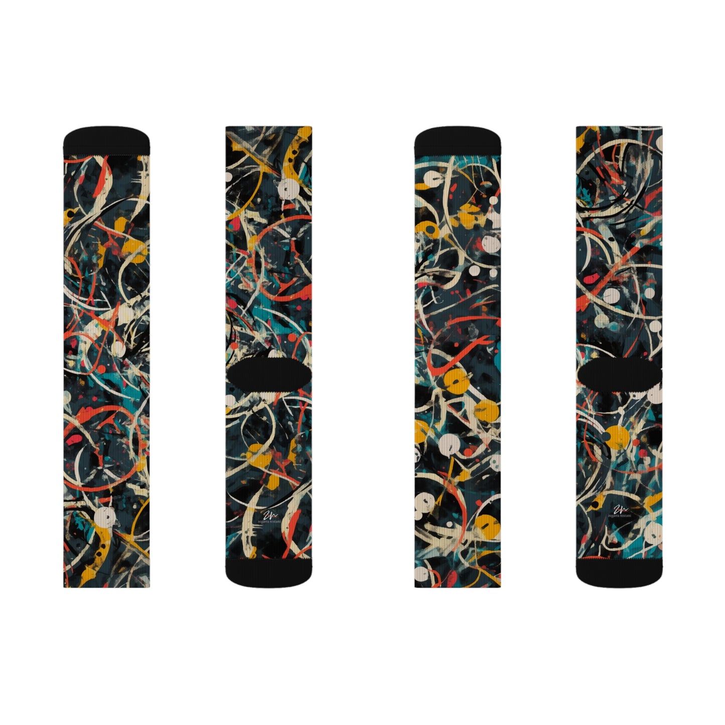 Pollock-Inspired Sublimation Socks