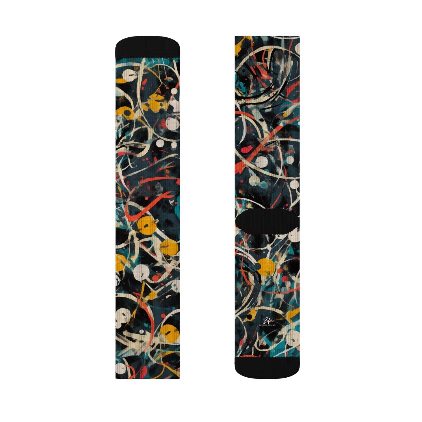 Pollock-Inspired Sublimation Socks