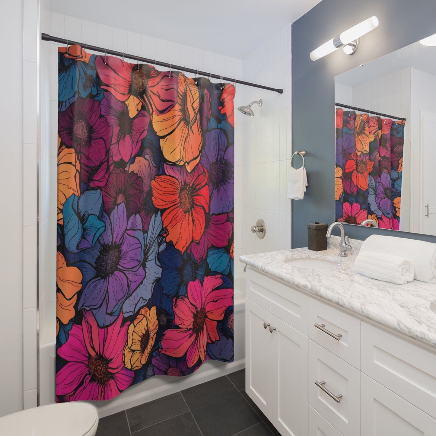 Vivid Blossoms Shower Curtain