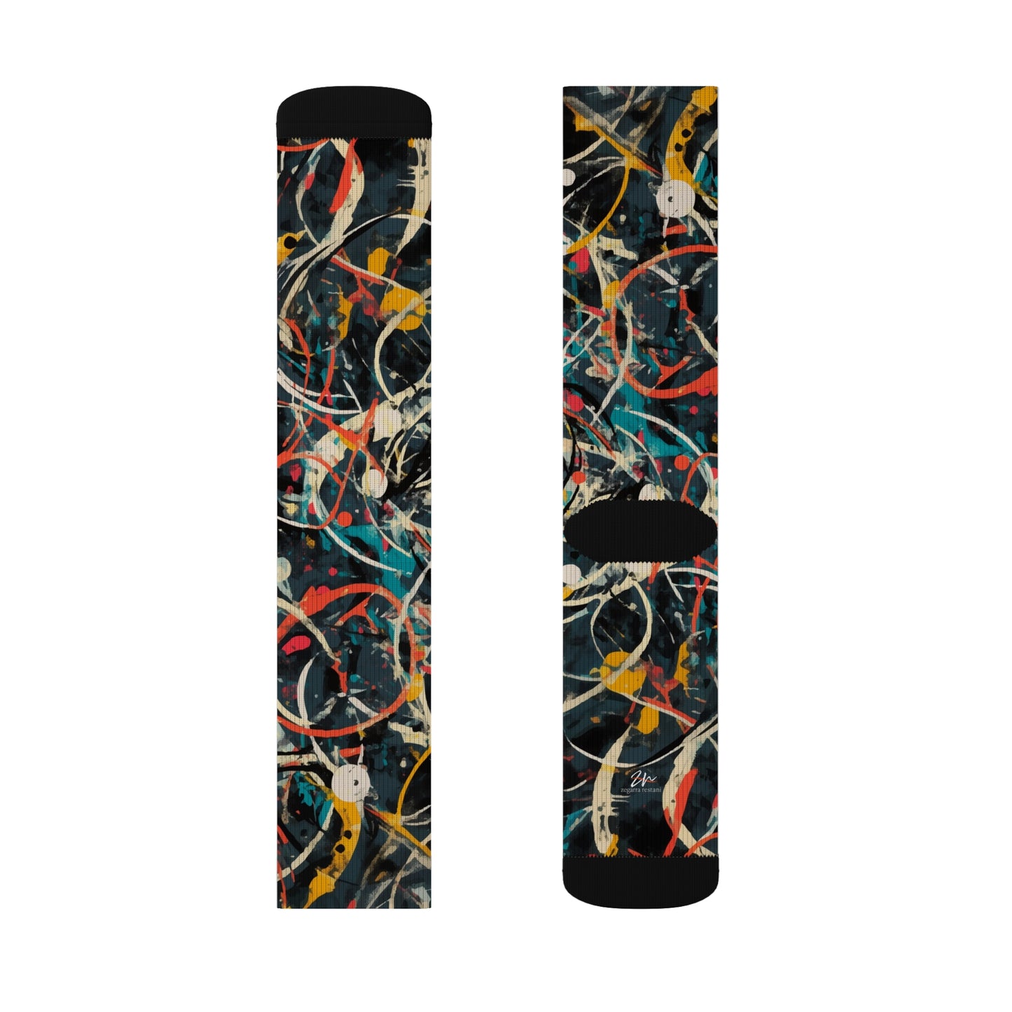 Pollock-Inspired Sublimation Socks
