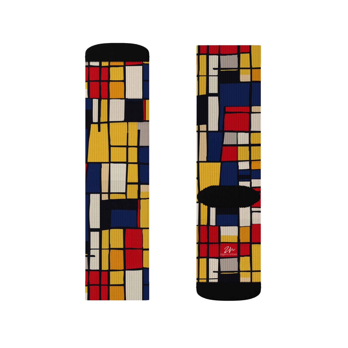 Mondrian-Inspired Sublimation Socks