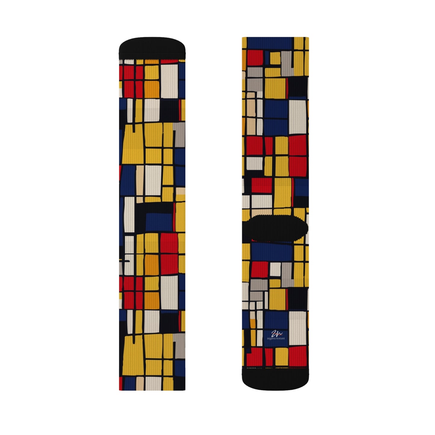 Mondrian-Inspired Sublimation Socks