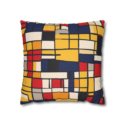 Mondrian-Inspired Square Pillowcase