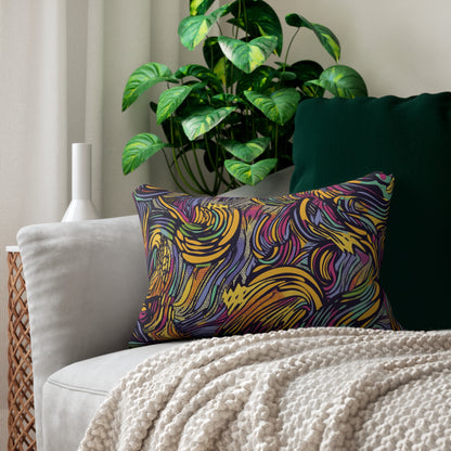 Pop Art Waves Lumbar Pillow