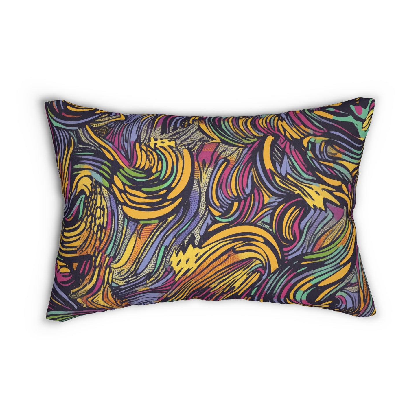 Pop Art Waves Lumbar Pillow