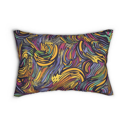 Pop Art Waves Lumbar Pillow