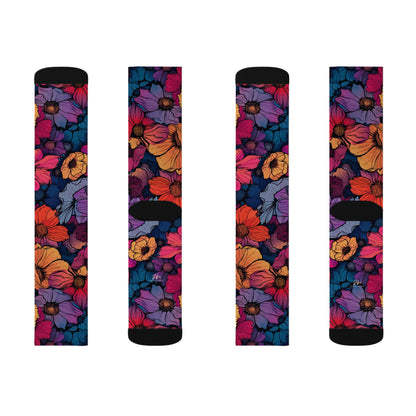 Vivid Blossom Sublimation Socks