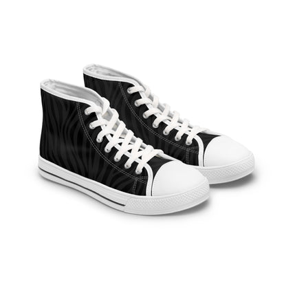 Midnight Stripes Sneakers Women's High Top Sneakers