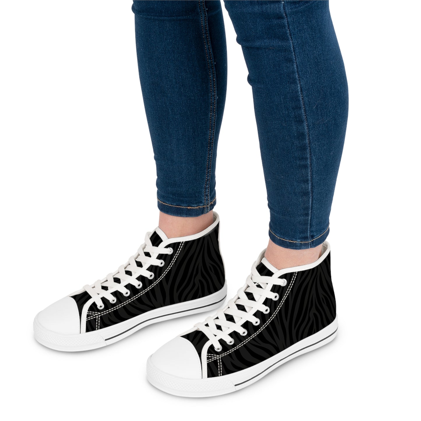 Midnight Stripes Sneakers Women's High Top Sneakers