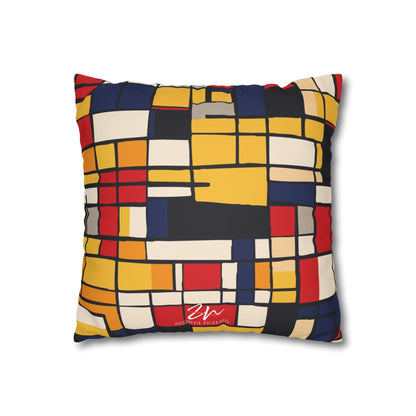 Mondrian-Inspired Square Pillowcase