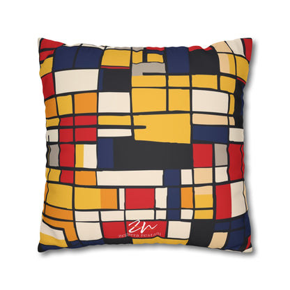 Mondrian-Inspired Square Pillowcase