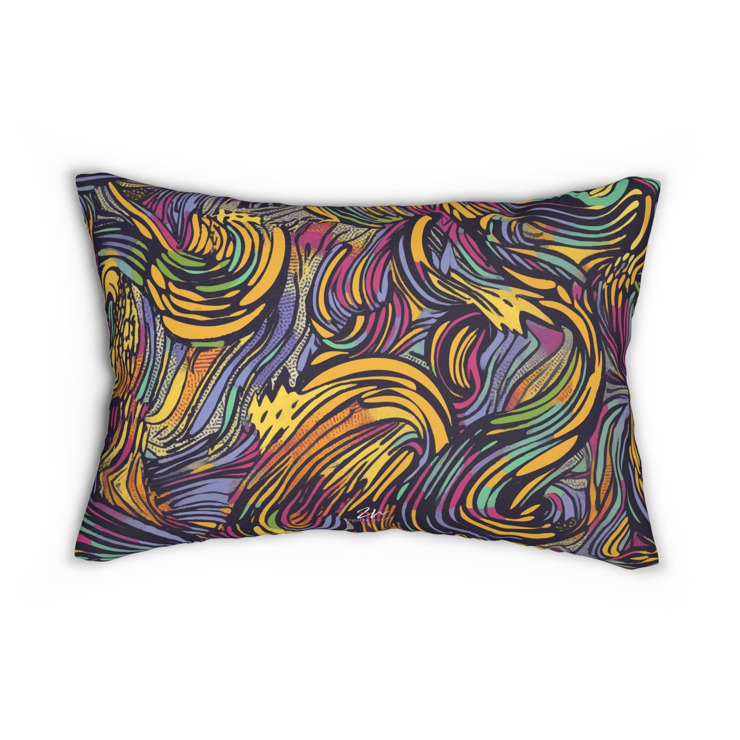 Pop Art Waves Lumbar Pillow