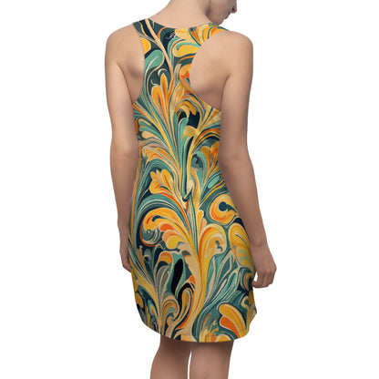 Golden Swirl Racerback Dress