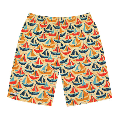 Vintage Ships Board Shorts for Men