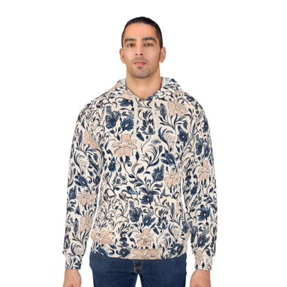 Porcelain Bloom Unisex Pullover Hoodie