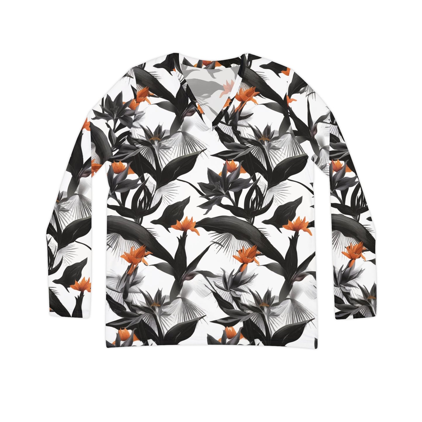Tropical Noir V-Neck  Shirt
