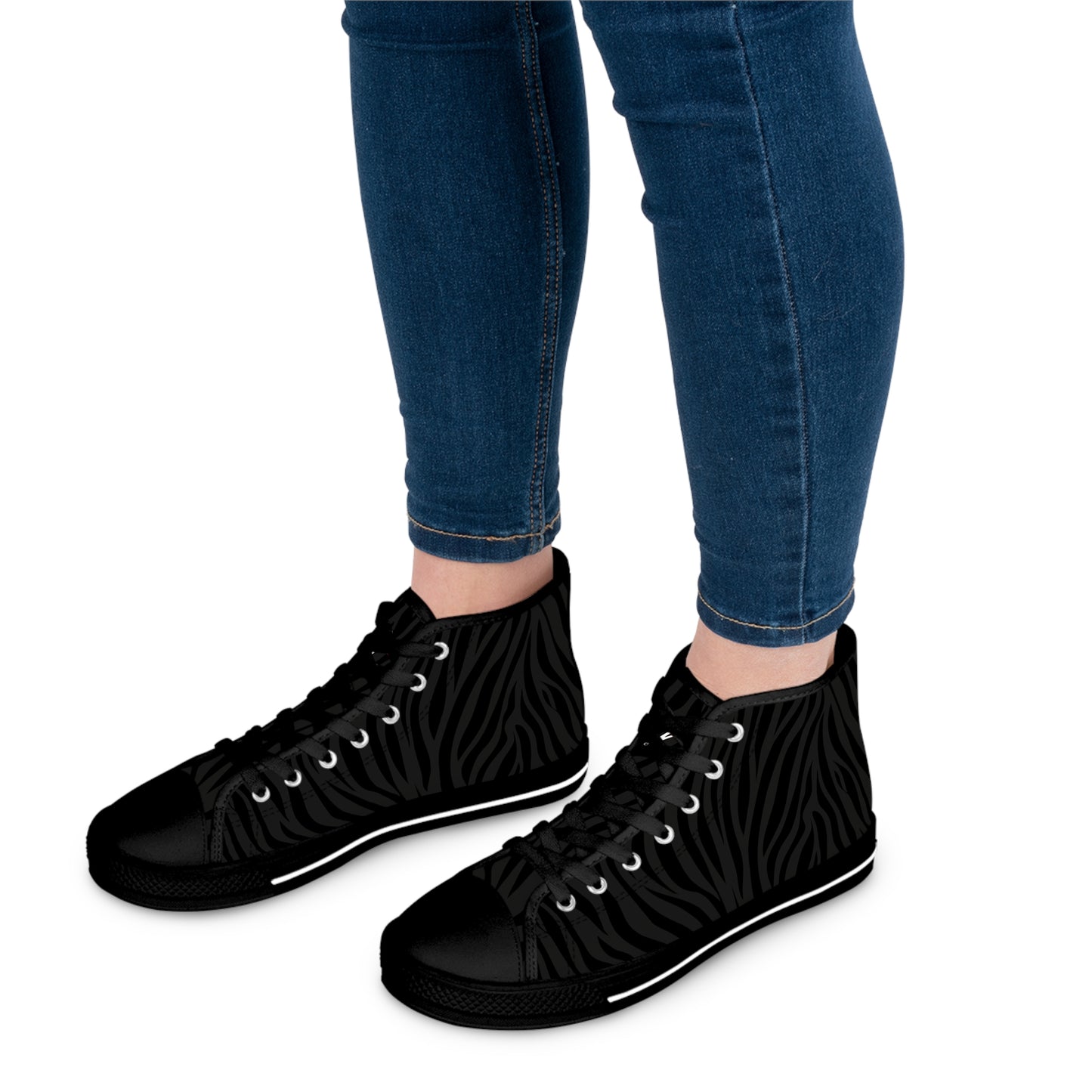 Midnight Stripes Sneakers Women's High Top Sneakers