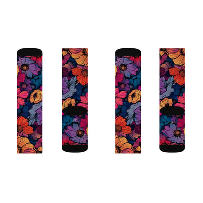 Vivid Blossom Sublimation Socks