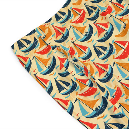 Vintage Ships Board Shorts for Men