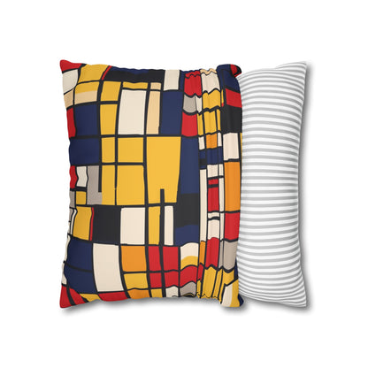Mondrian-Inspired Square Pillowcase