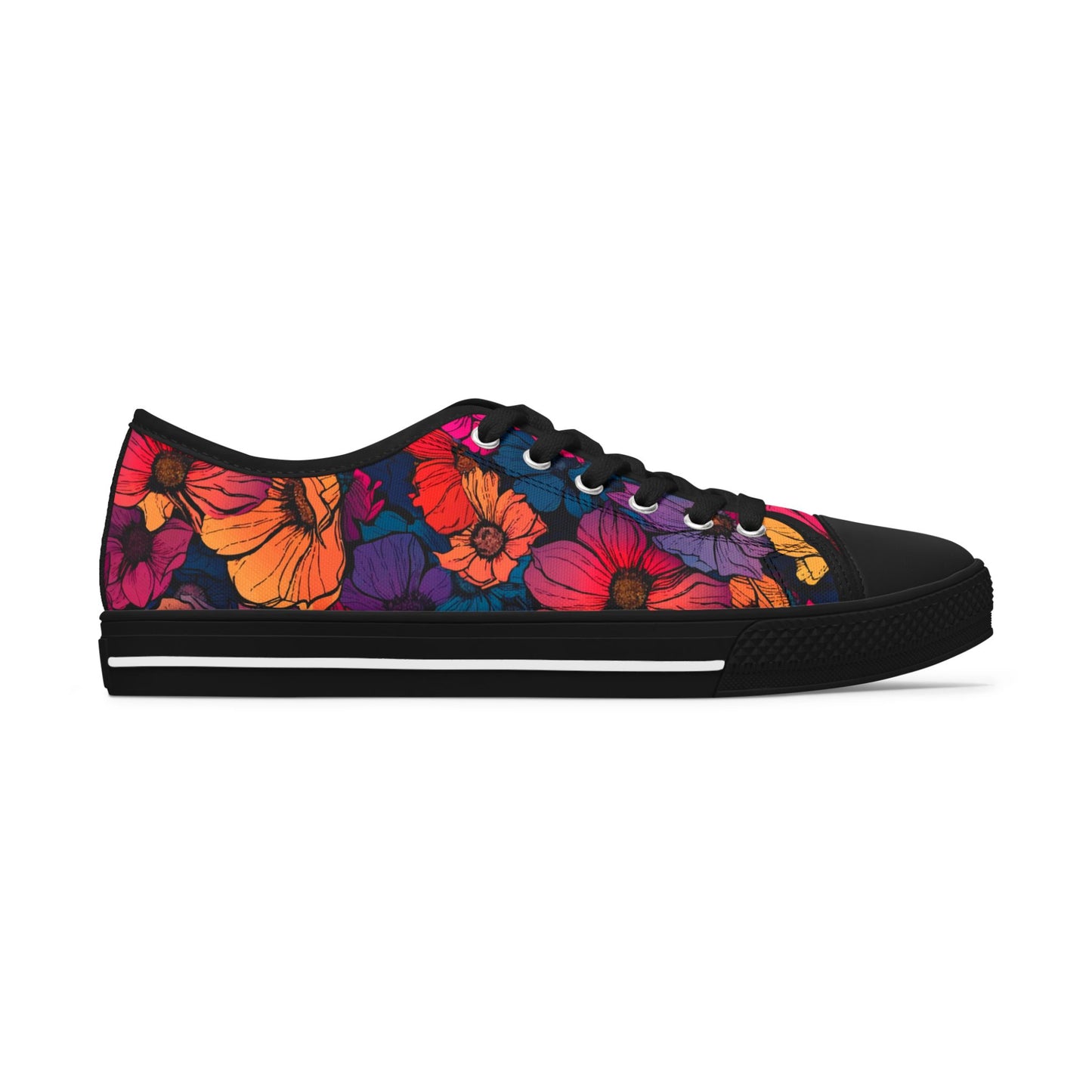 Tropical Flowers Women's Low Top Sneakers