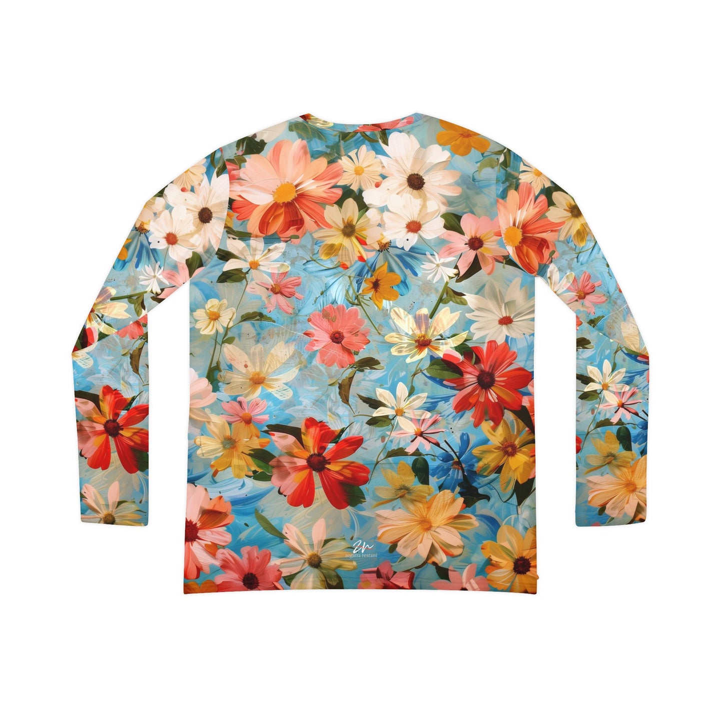 Vintage Flowers Long Sleeve V-neck Shirt