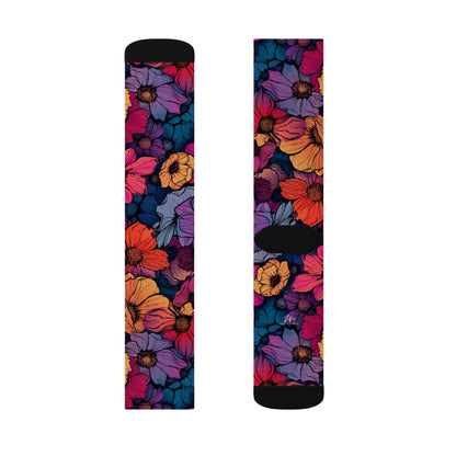 Vivid Blossom Sublimation Socks